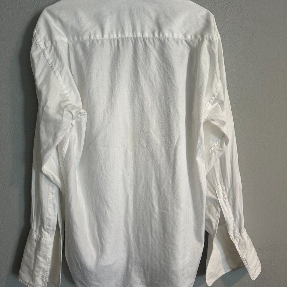 Enrico Venturi Mens White Button Up Shirt Cotton L Made In Italy - Picture 5 of 7